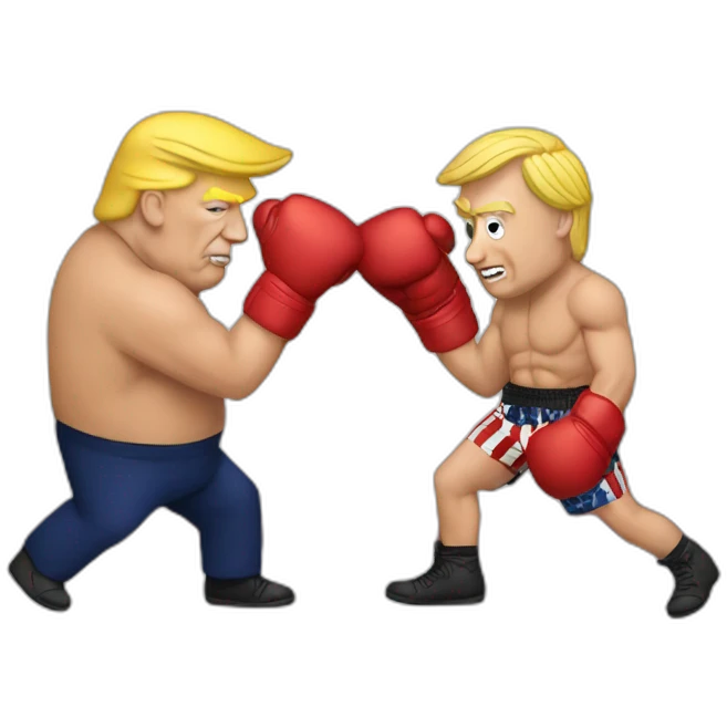 trump boxing with maga fan emoji