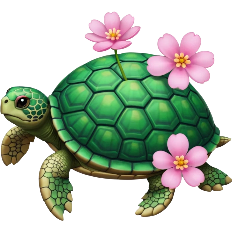 Turtle with blossom emoji