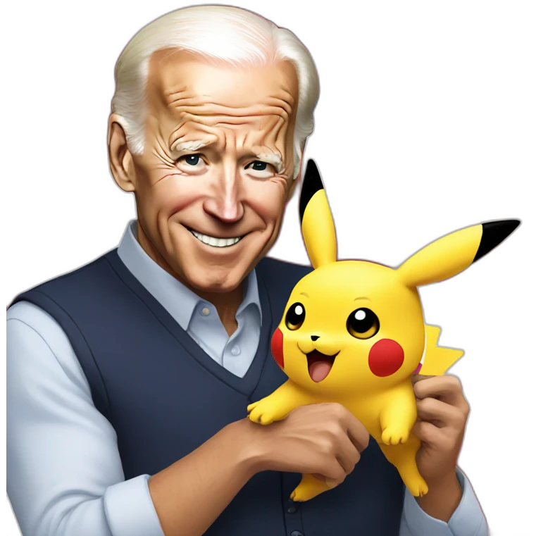 Biden holding pikachu emoji