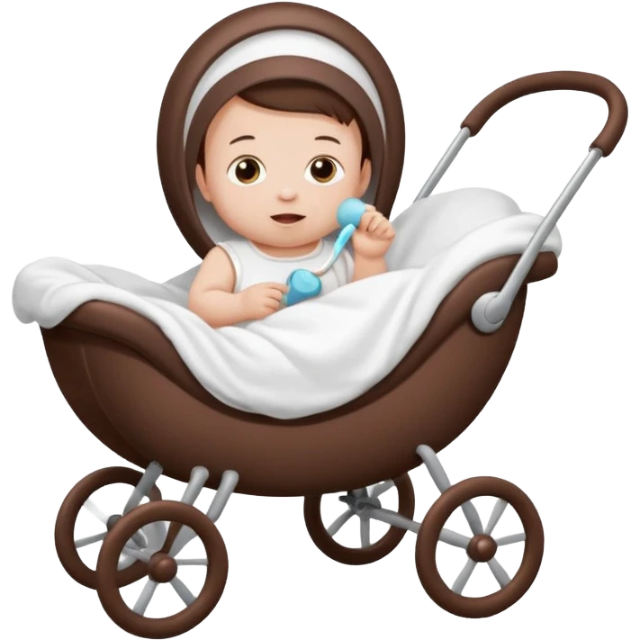 Baby in Chocolate push chair emoji
