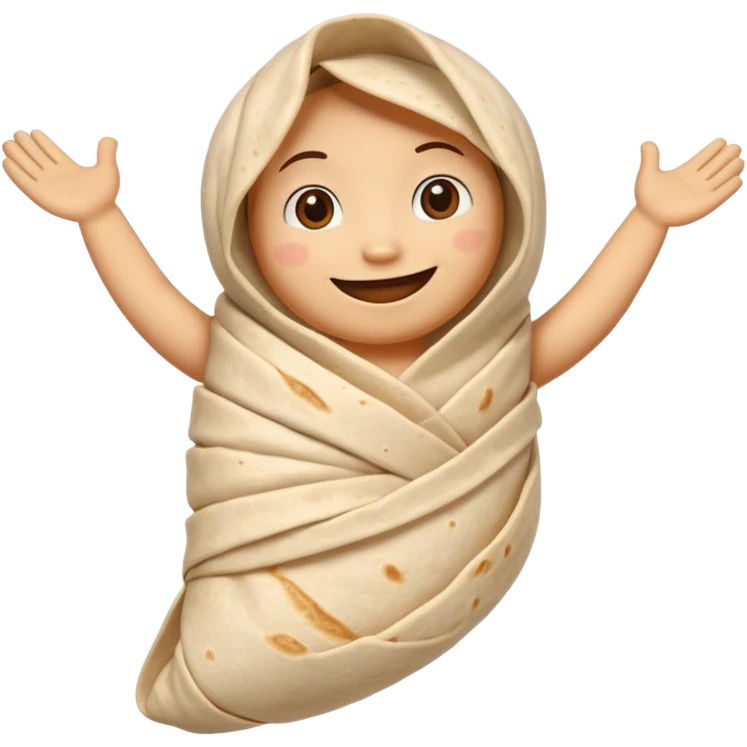 A burrito with arms and legs emoji