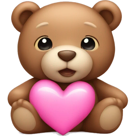 teddy bear with pink heart emoji