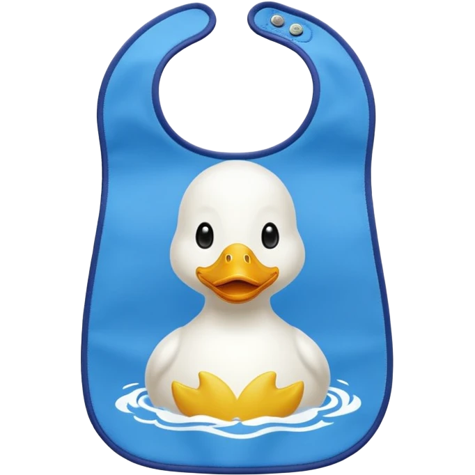 Blue bib with duck print emoji
