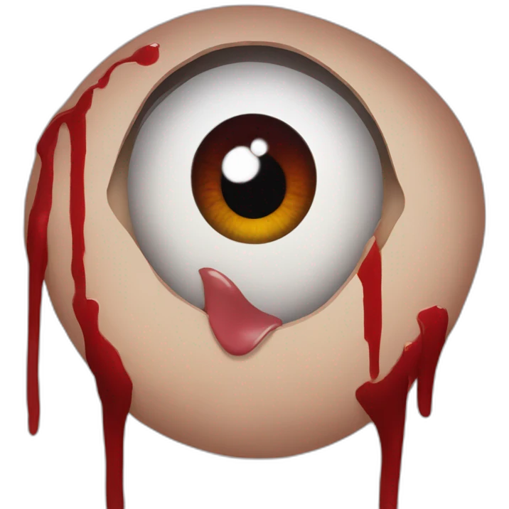Bloody eyes scared emoji