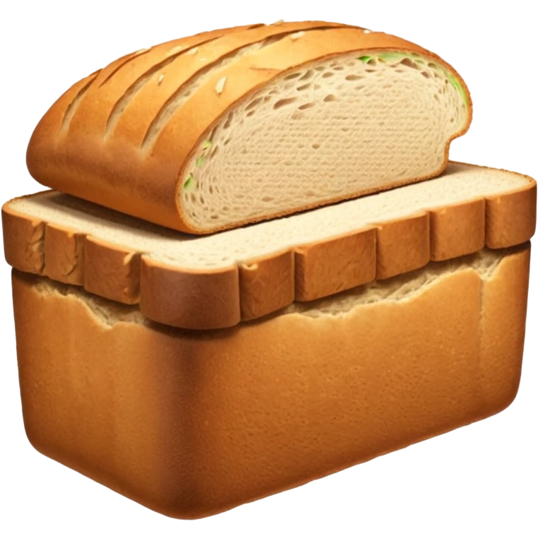 whole wheat loaf of bread, brown color emoji