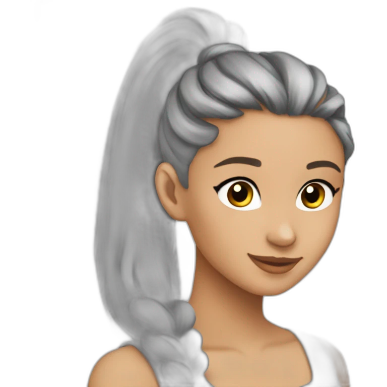 arianagrande-pony-tail-greydress emoji