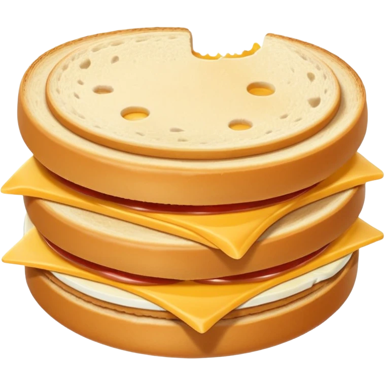 a round uncrustable sandwich with a bite taken out of it emoji