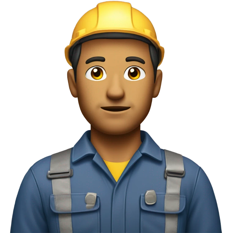blue collar worker photorealistic serious emoji