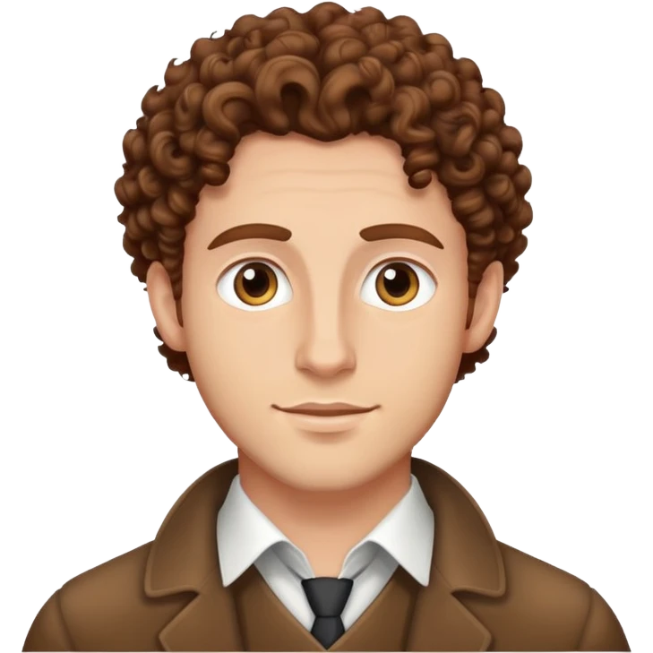 handsome white jewish man with brown curly hair  emoji