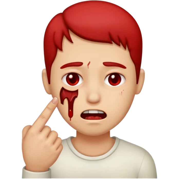 Finger bite face emoji