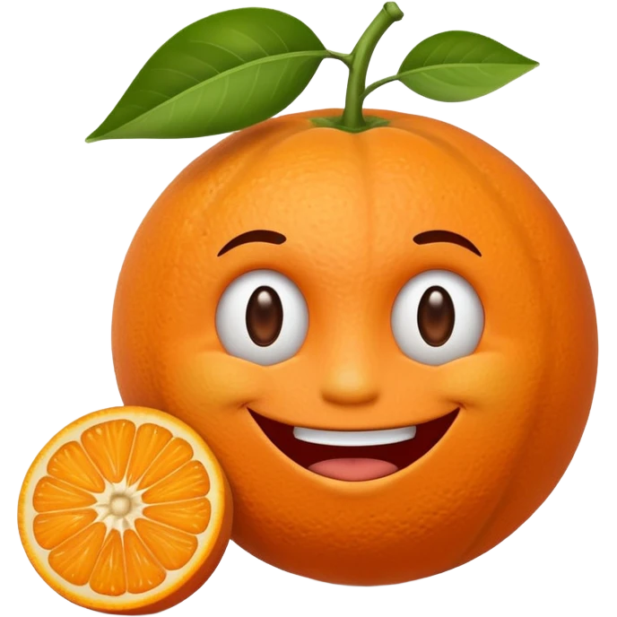 Muscle Orange Fruit Character emoji