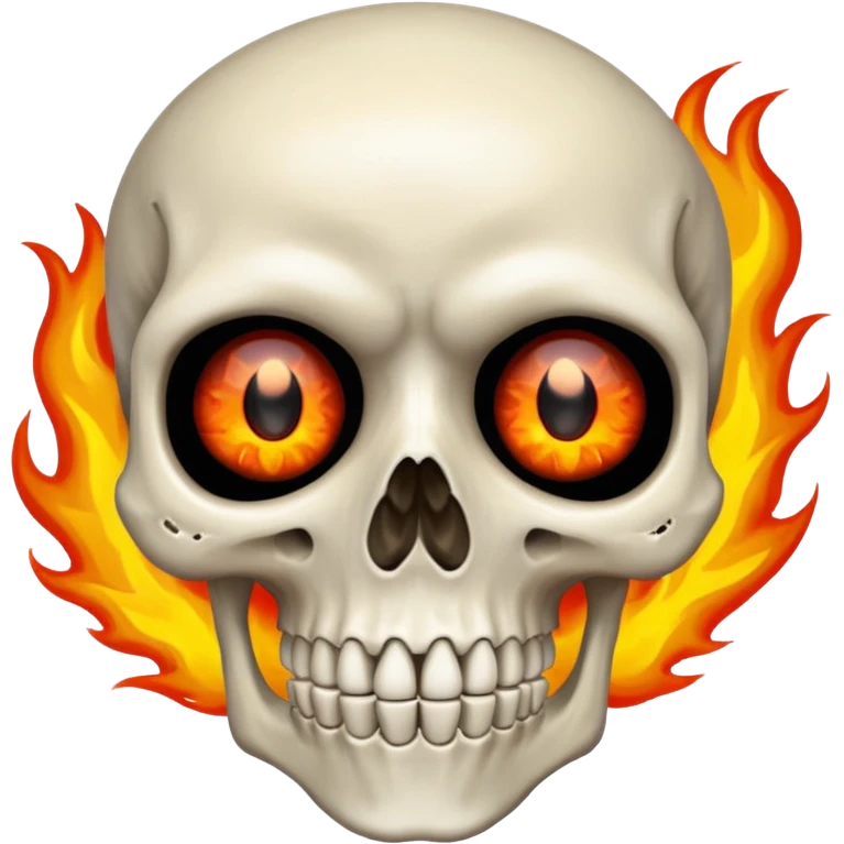 Scheletro con gli occhi dal fuoco emoji