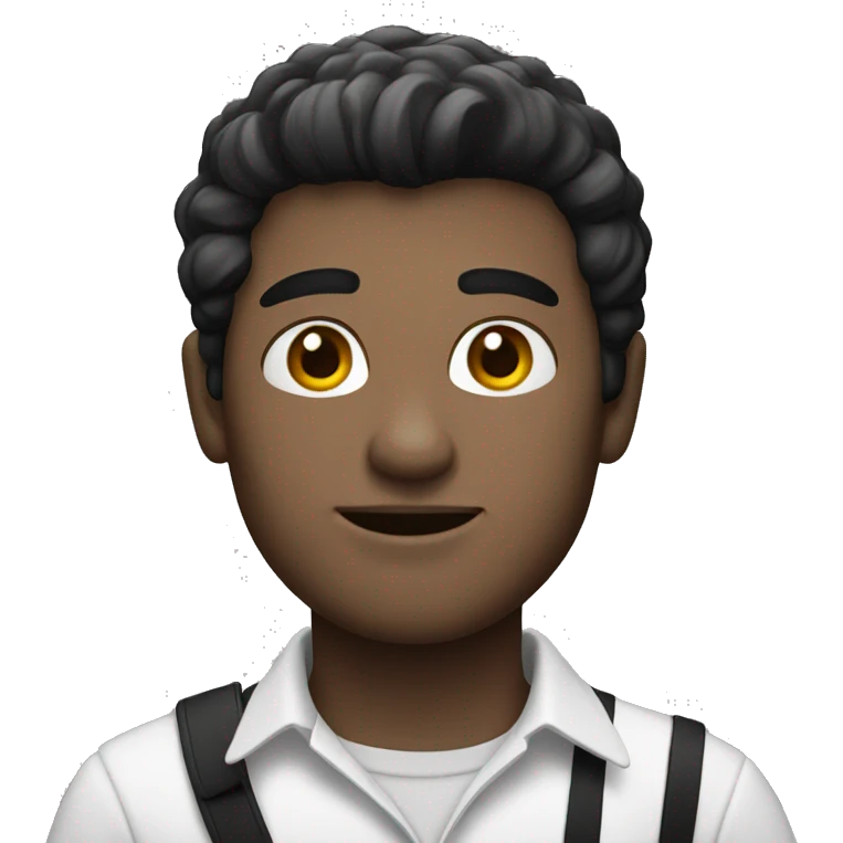 man in black and white shirt  emoji