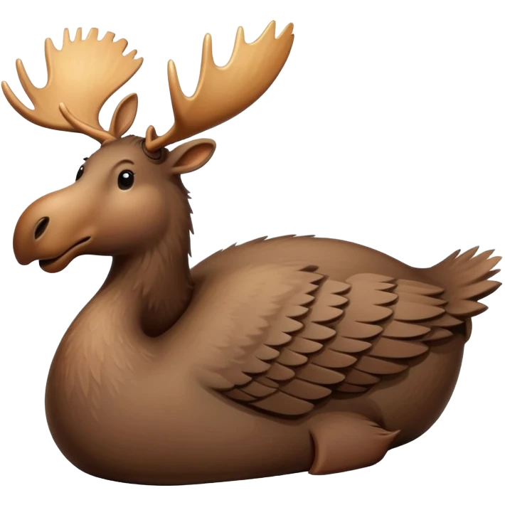 Moose in top of a goose emoji