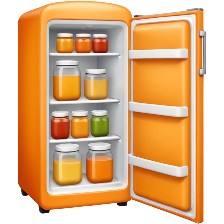 Hi refrigerator ! 
light orange color 
emoji size: 192*192
inside: full of ingridents emoji