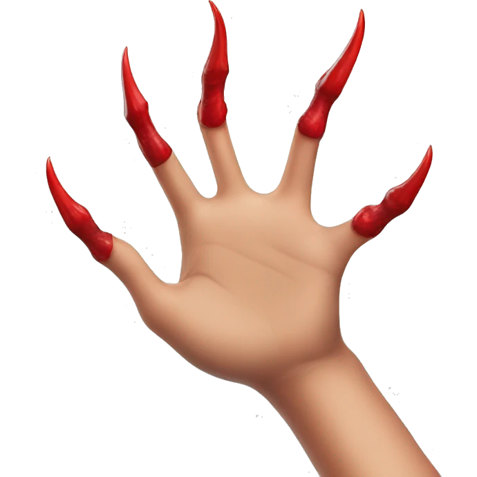 A hand with red long claws emoji