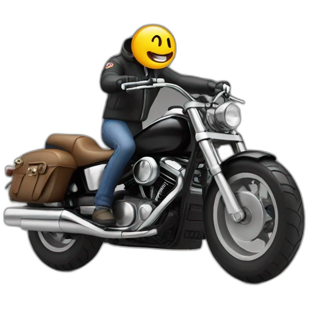 Squelette sur une moto emoji