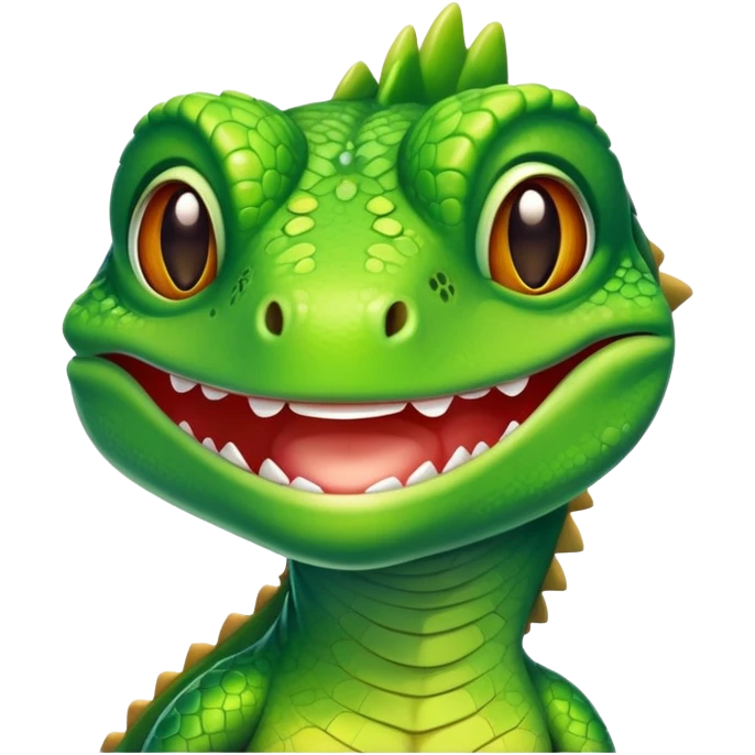 A lizard smiling  emoji
