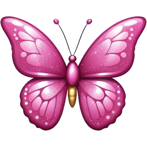 Glitter butterfly pink emoji