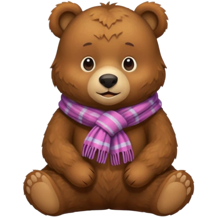 brown bear wearing a scarf sitting emoji