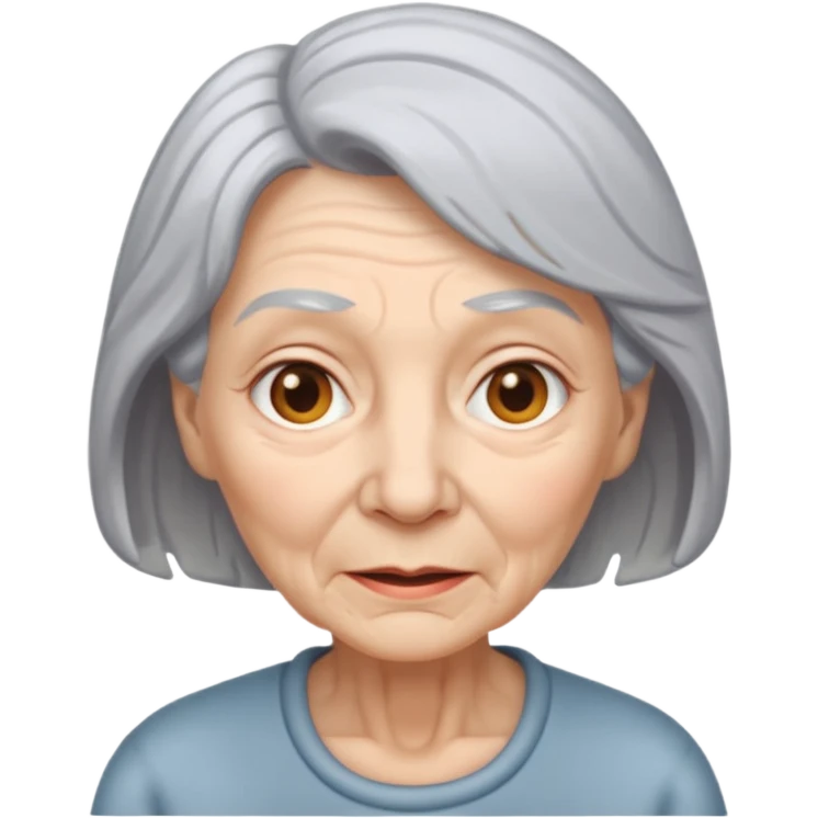white elderly woman with grey hair emoji