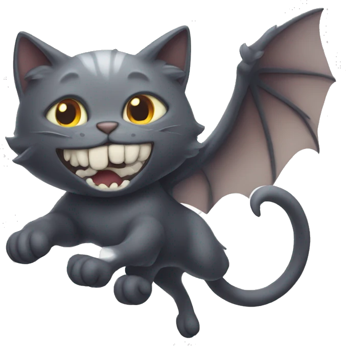Flying demon cat  emoji