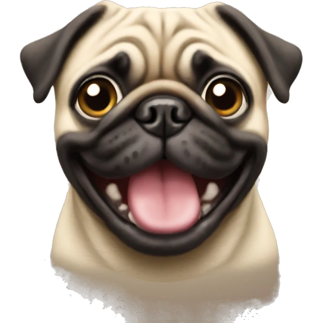 Pug happy face emoji