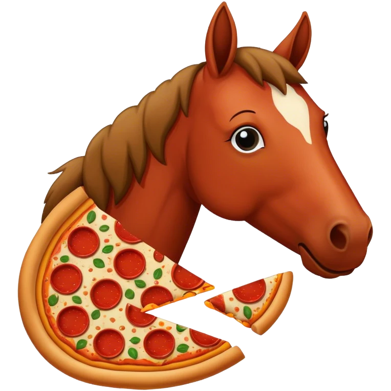 horse eating pizza emoji