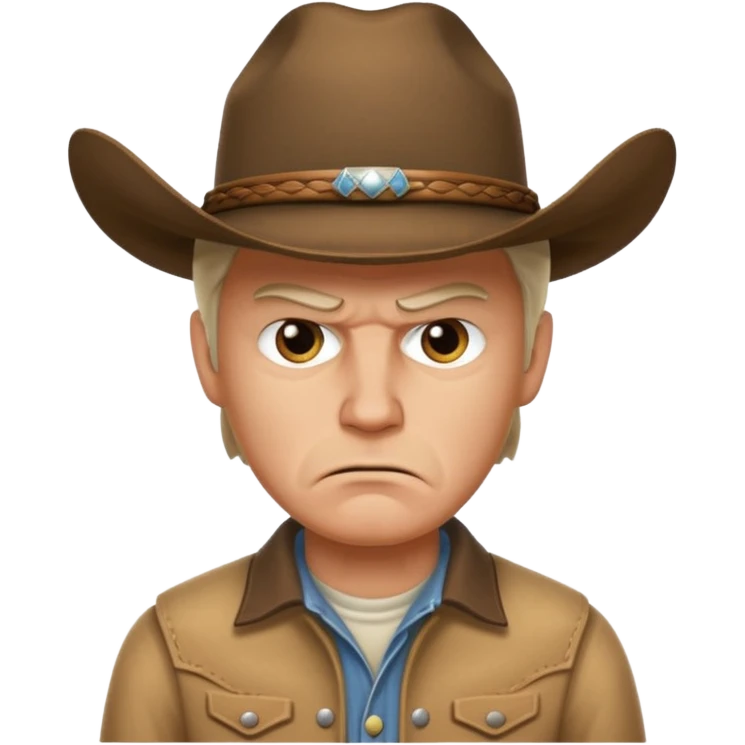 Angry white man with cowboy hat emoji