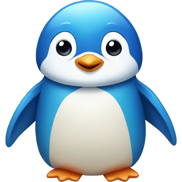 blue penguin with a heart emoji