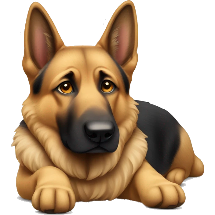 lying down german sheperd emoji