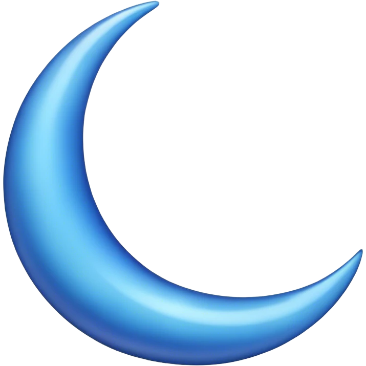 Blue crescent emoji