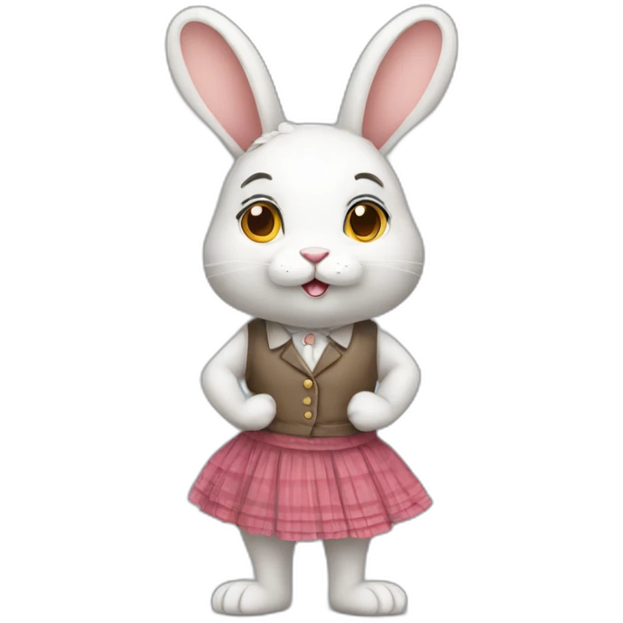 rabbit wearing skirt fullbody emoji