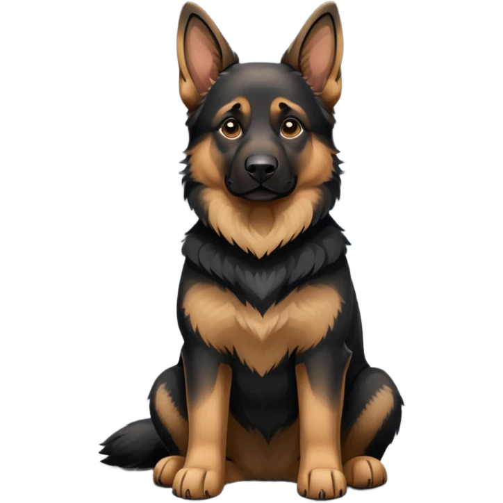 Black tan german shepherd stting emoji