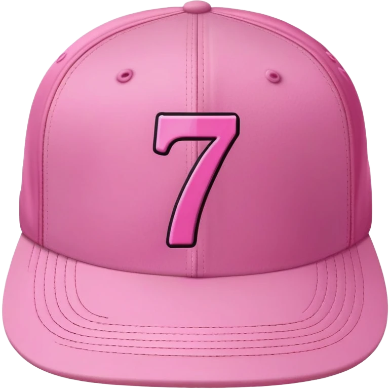 pink cap with number “7” on it emoji