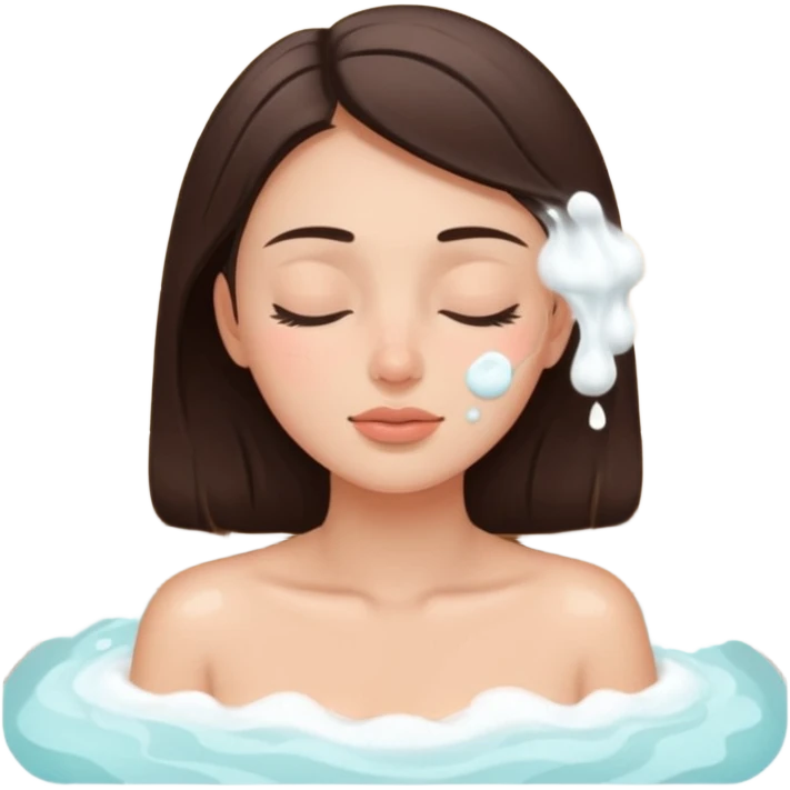 girl brunette getting a deep facial cleansing eyes closed emoji