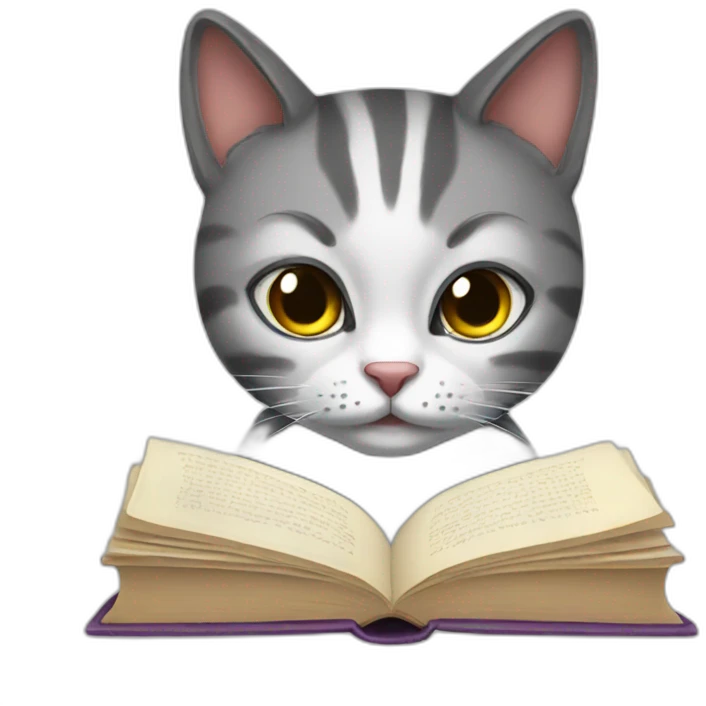 cat read book emoji