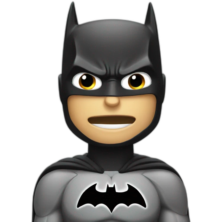 batman showing salute gesture near head emoji