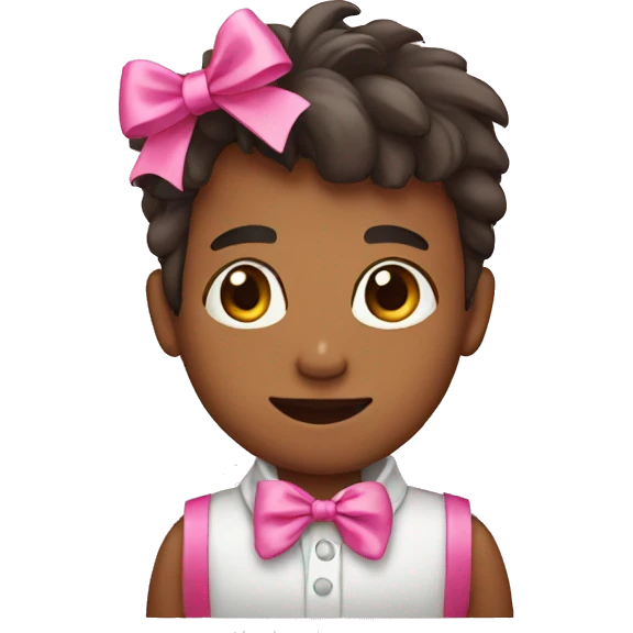 Boy with a pink bow  emoji