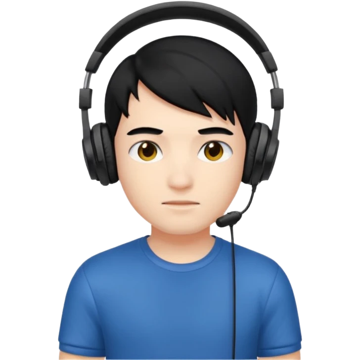 A gamer boy black hair  emoji