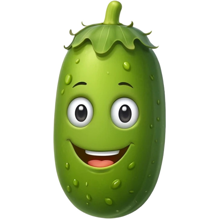 Wide eyed pickle with a big smile emoji