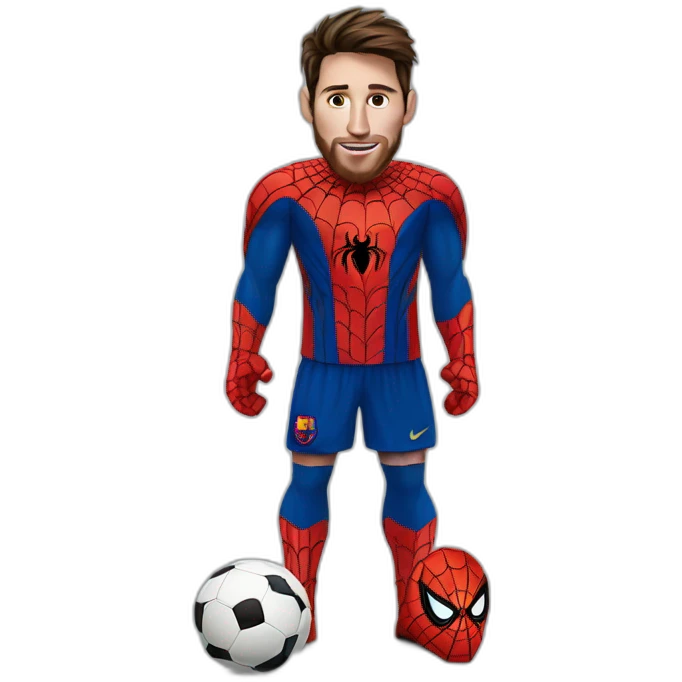 Messi wearing spiderman costume emoji