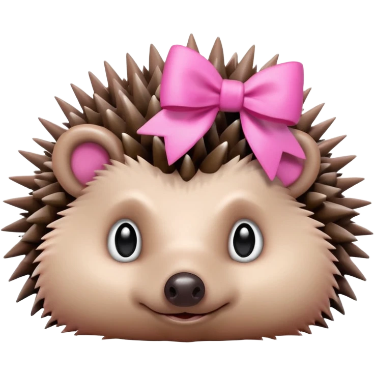 hedgehog with a pink bow emoji