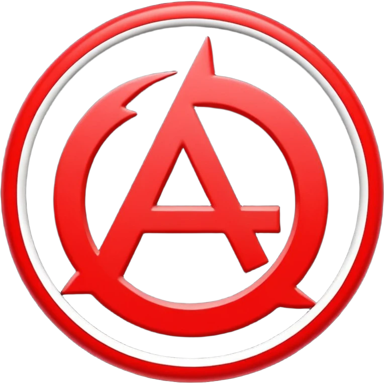 Círculo totalmente negro, adentro del círculo un símbolo de encendido y apagado en color blanco y una letra N en color rojo emoji