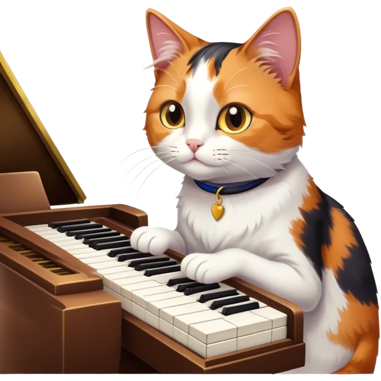 a cat playing piano emoji