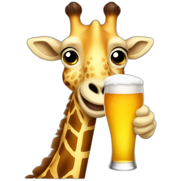 giraffe holding a beer emoji