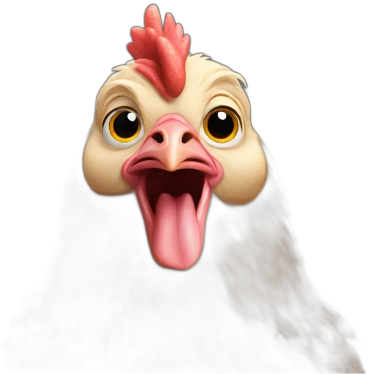 Hen surprised  emoji