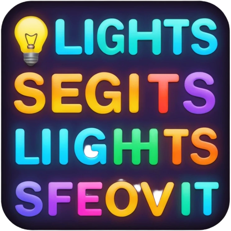 I need a stencil text for SF Lights, colorful, inviting emoji