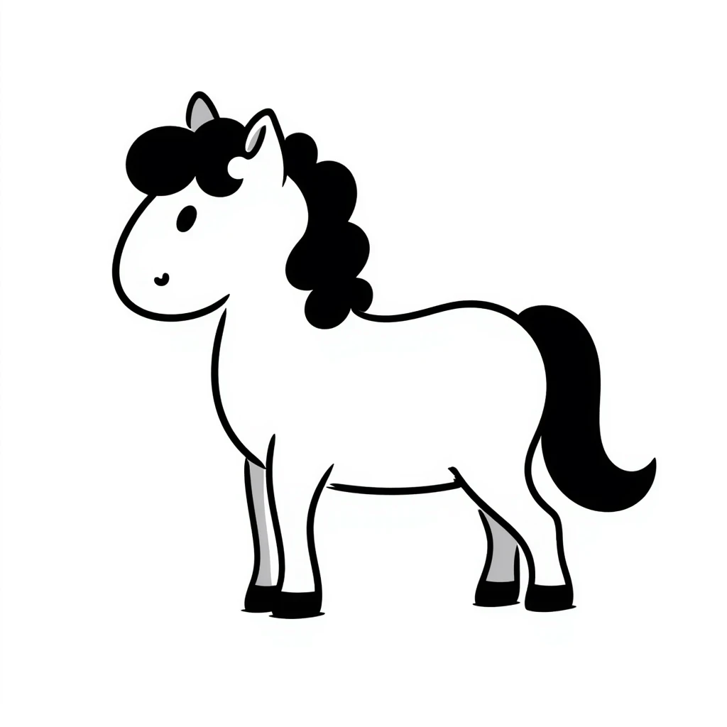horse hand drawn doodle style emoji
