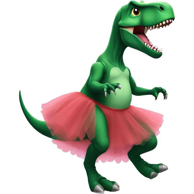 T-Rex wearing a tutu while tap dancing  emoji